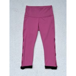 Womens Lole Purple Leg Slits Yoga Athletic Wicking Pants Leggings Size Small EUC